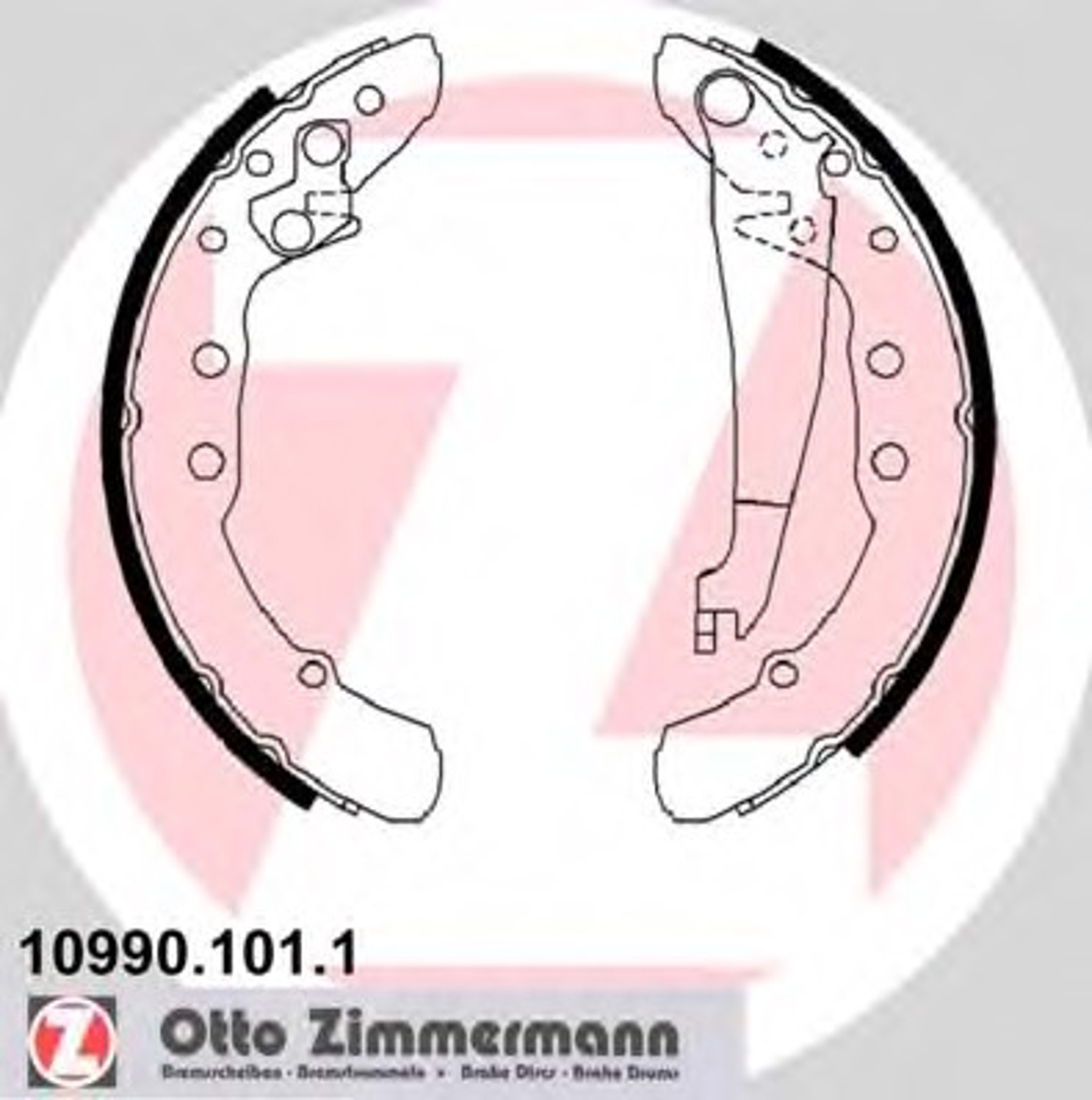 Тормозные колодки задние (барабанные) ZIMMERMANN 10990.101.1