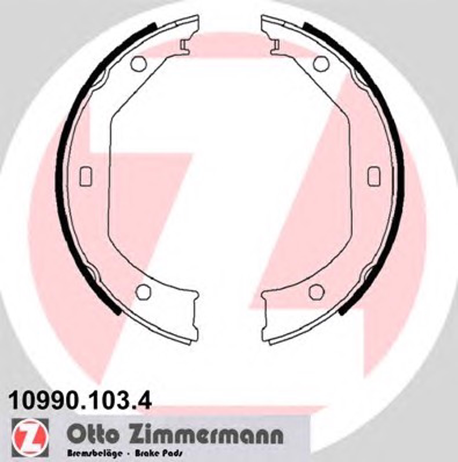 Колодки ручника ZIMMERMANN 10990.103.4