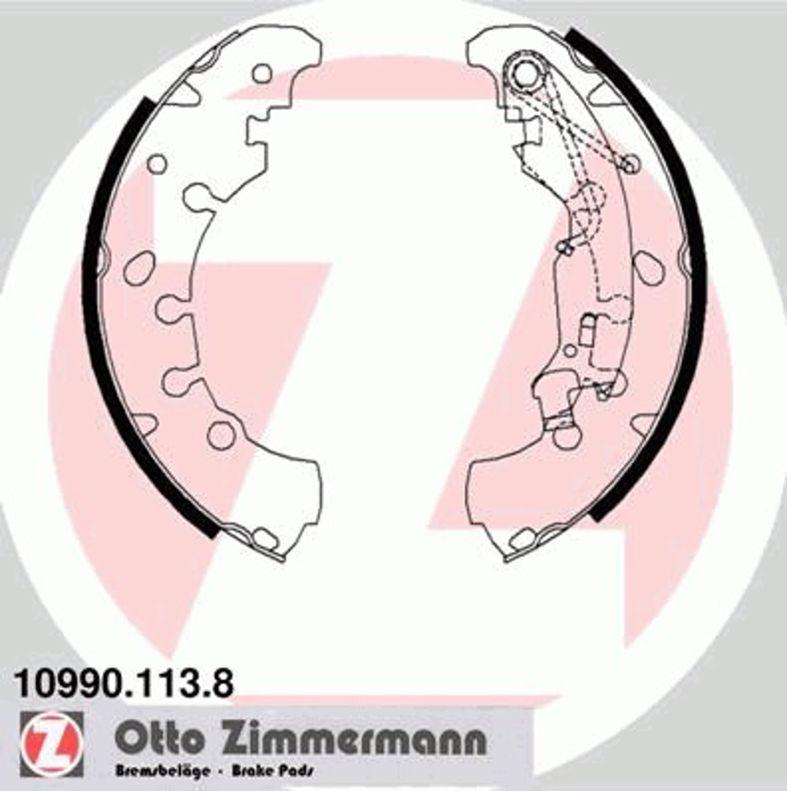 Колодки торм fiat idea/punto/grande punto//opel corsa d//lancia musa 04-12 ZIMMERMANN 10990.113.8
