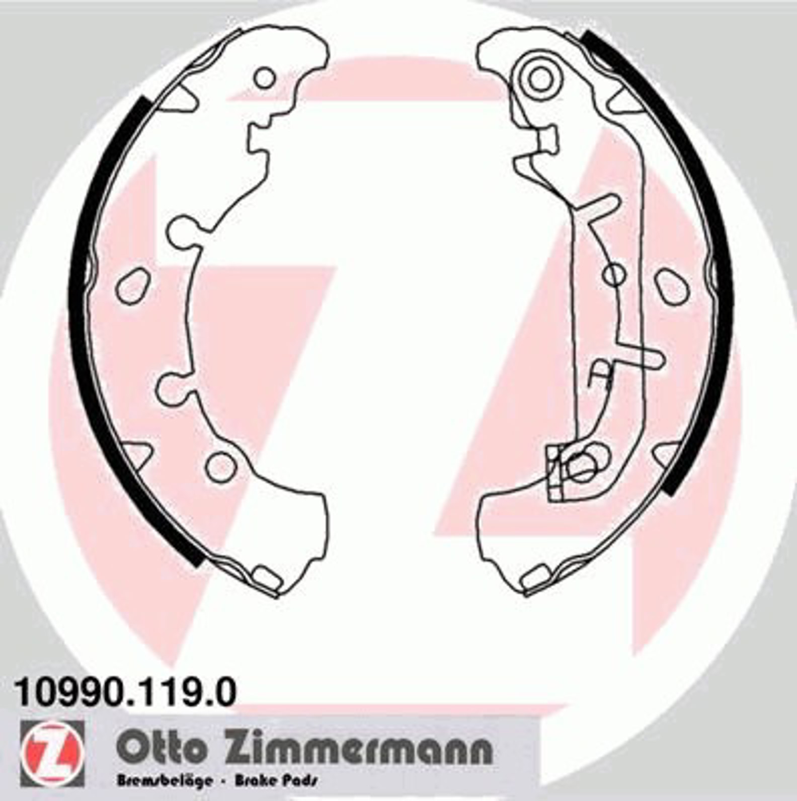 Колодки тормозные барабанные ZIMMERMANN 10990.119.0