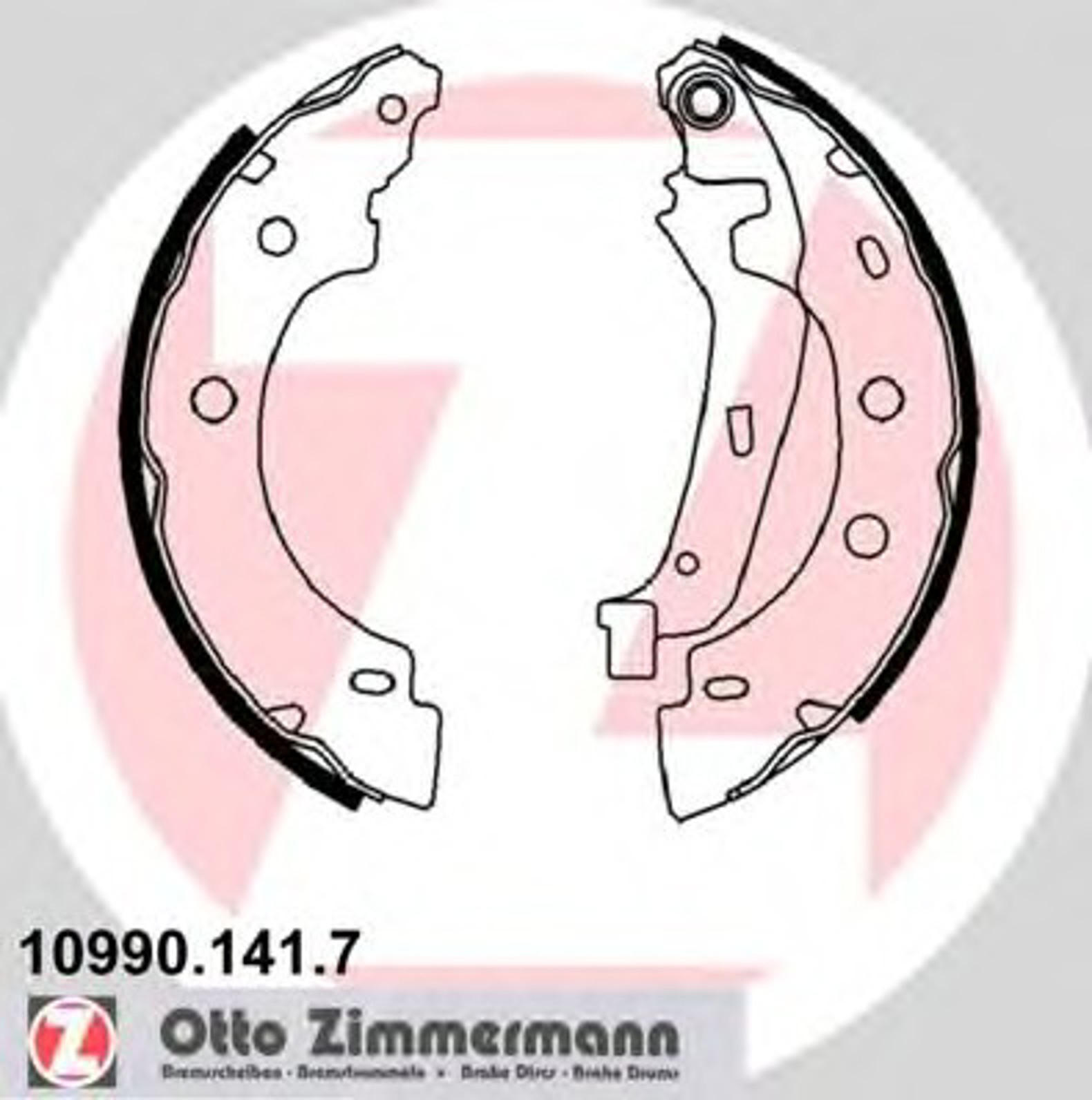 Колодки тормозные барабанные ZIMMERMANN 10990.141.7