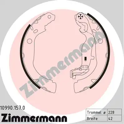 Тормозные колодки задние (барабанные) ZIMMERMANN 10990.157.0