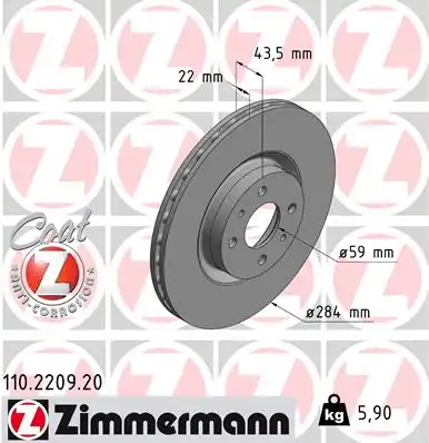 Тормозные диски ZIMMERMANN 110.2209.20