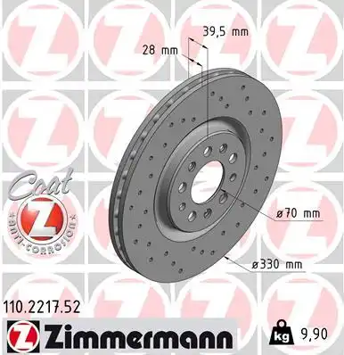 Тормозные диски ZIMMERMANN 110.2217.52