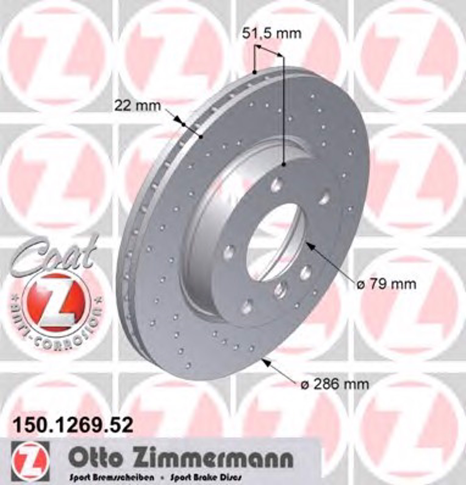 Тормозные диски ZIMMERMANN 150.1269.52