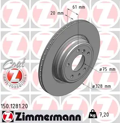Тормозные диски ZIMMERMANN 150.1281.20