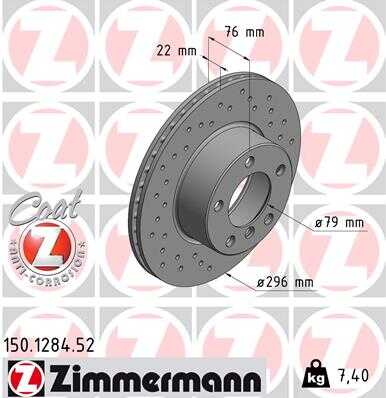 Тормозные диски ZIMMERMANN 150.1284.52