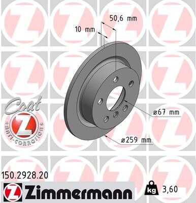Тормозные диски ZIMMERMANN 150.2928.20
