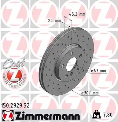 Тормозные диски ZIMMERMANN 150.2929.52