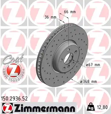 Тормозные диски ZIMMERMANN 150.2936.52