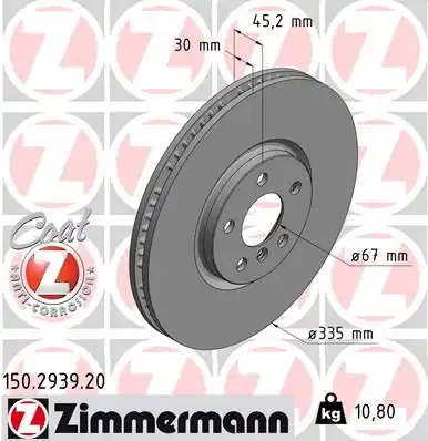 Тормозные диски ZIMMERMANN 150.2939.20