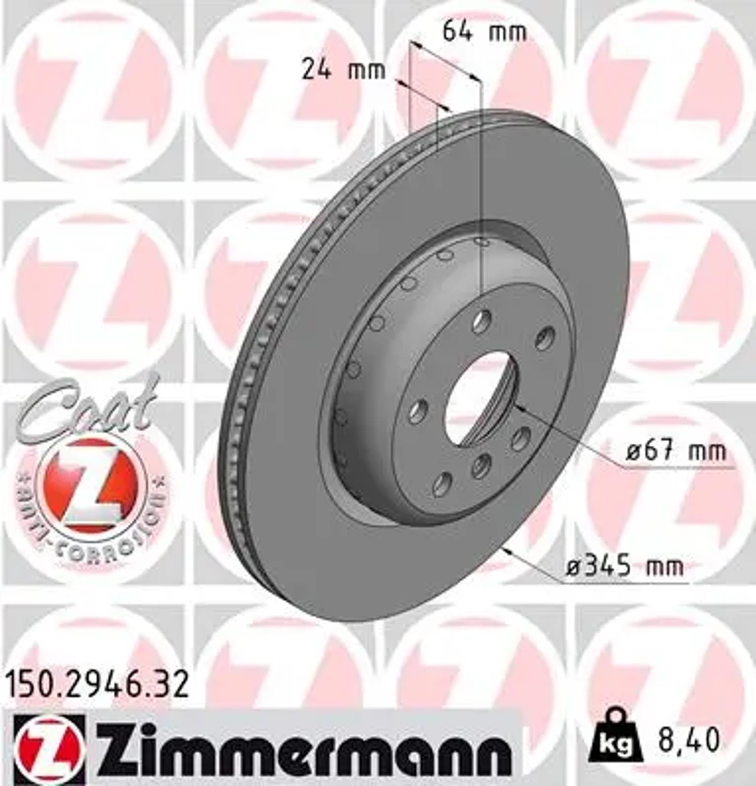 Диск тормозной ZIMMERMANN 150.2946.32