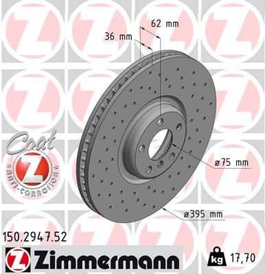 Диск тормозной ZIMMERMANN 150.2947.52