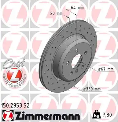 Диск тормозной ZIMMERMANN 150.2953.52