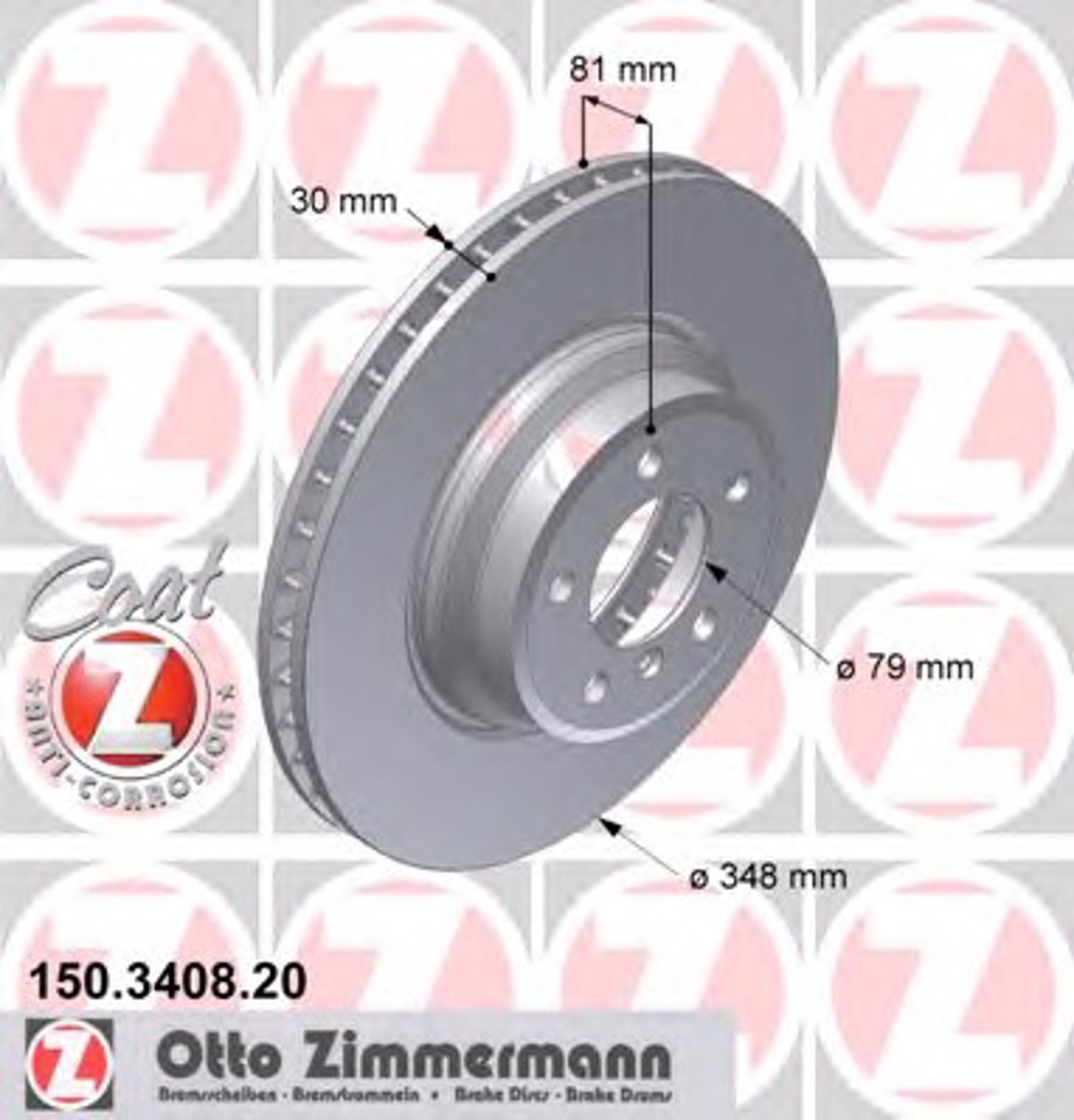 Тормозные диски ZIMMERMANN 150.3408.20