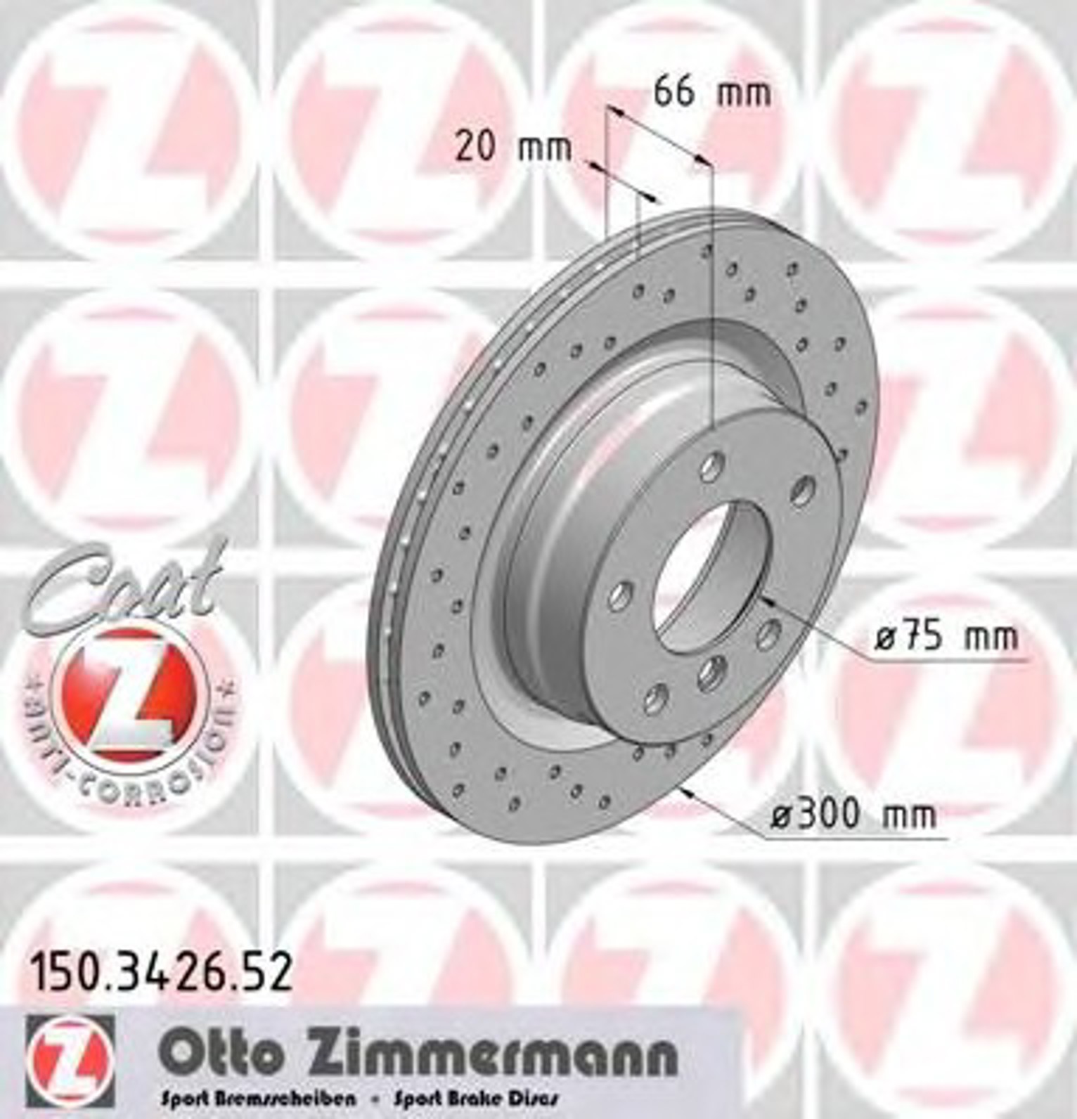 Диск тормозной ZIMMERMANN 150.3426.52