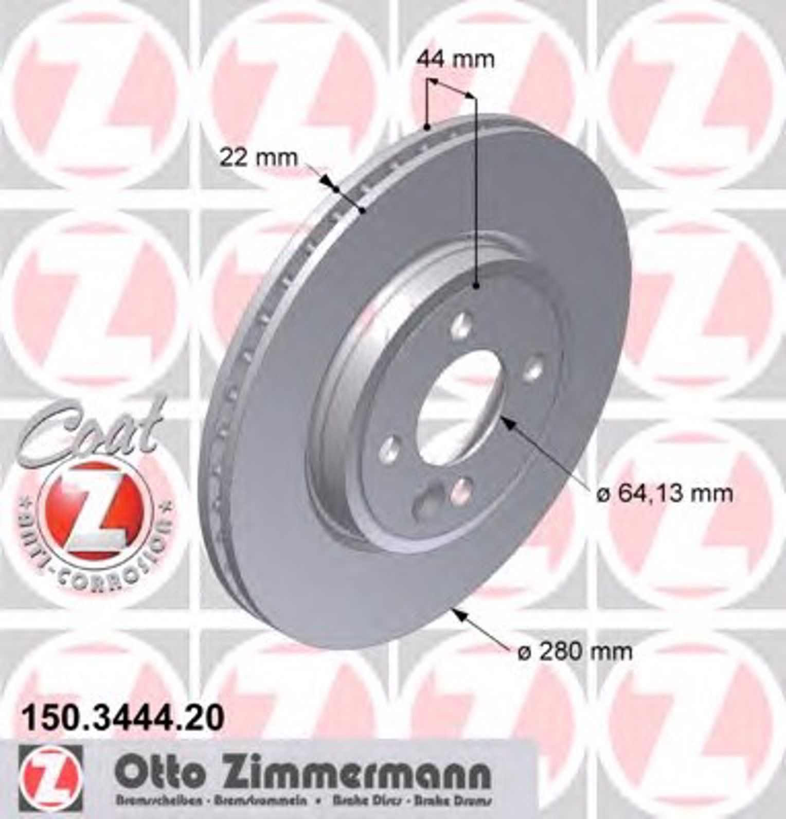 Тормозные диски ZIMMERMANN 150.3444.20