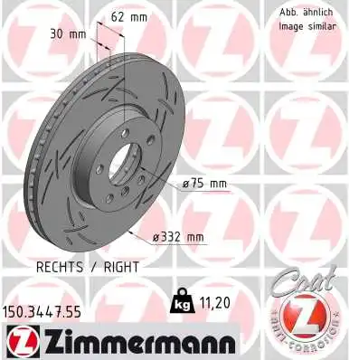 Диск тормозной ZIMMERMANN 150.3447.55
