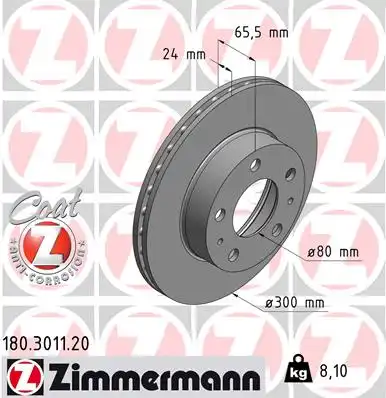 Тормозные диски ZIMMERMANN 180.3011.20