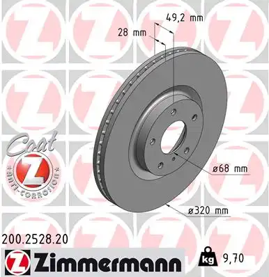Тормозные диски ZIMMERMANN 200.2528.20