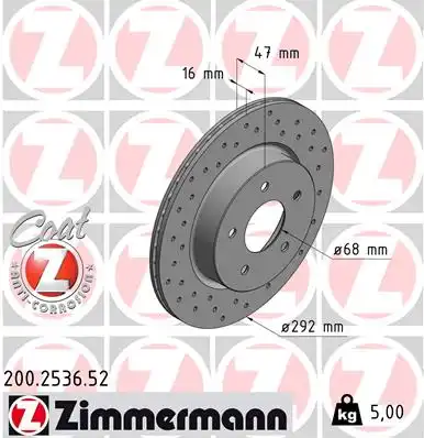 Диск тормозной ZIMMERMANN 200253652
