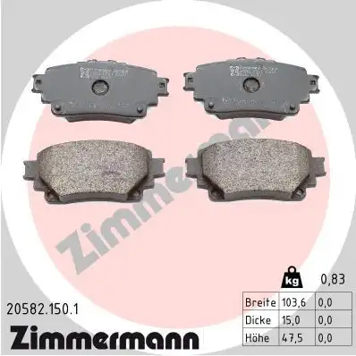 Тормозные колодки дисковые ZIMMERMANN 20582.150.1