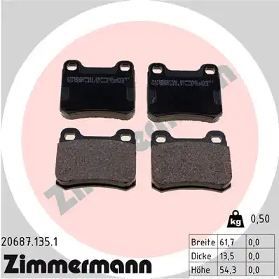 Тормозные колодки ZIMMERMANN 20687.135.1