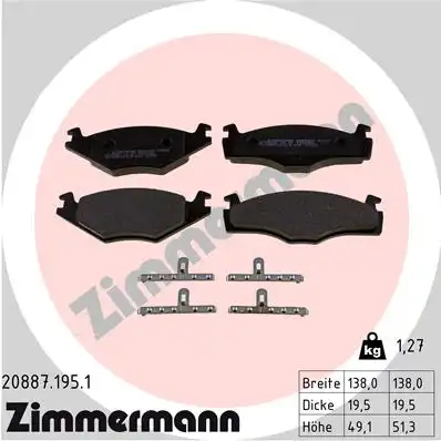 Тормозные колодки ZIMMERMANN 20887.195.1