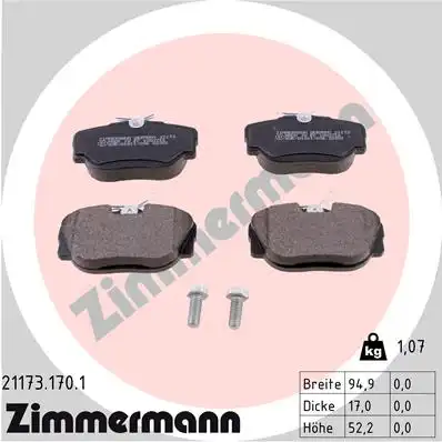 Тормозные колодки ZIMMERMANN 21173.170.1