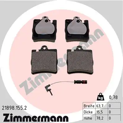 Тормозные колодки ZIMMERMANN 21898.155.2