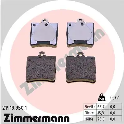 Тормозные колодки дисковые ZIMMERMANN 21919.950.1