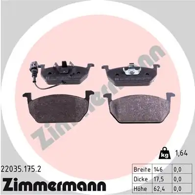 Тормозные колодки ZIMMERMANN 22035.175.2