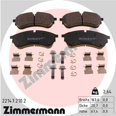 Колодки торм диск пер зад vw crafter / man tge 16- ZIMMERMANN 22147.210.2