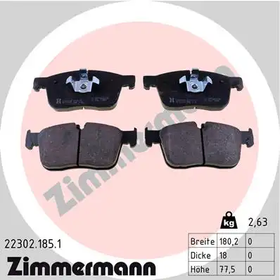 Тормозные колодки дисковые ZIMMERMANN 22302.185.1