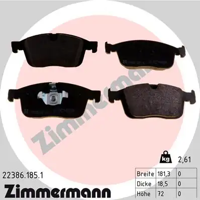 Тормозные колодки дисковые ZIMMERMANN 22386.185.1
