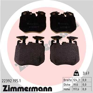 Колодки тормозные дисковые комплект ZIMMERMANN 22392.195.1