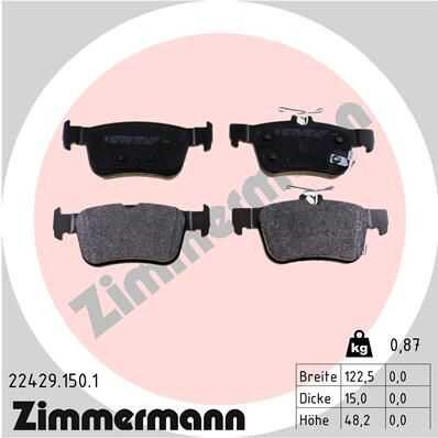Комплект тормозных колодок дискового тормоза ZIMMERMANN 22429.150.1