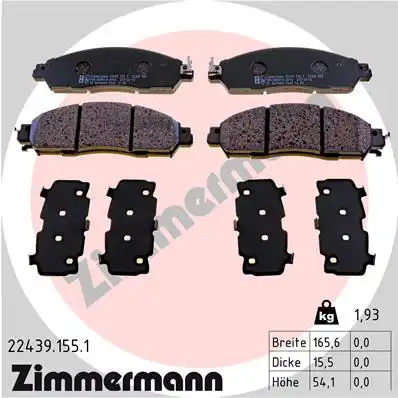 Тормозные колодки дисковые ZIMMERMANN 22439.155.1