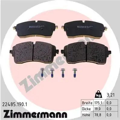 Тормозные колодки дисковые ZIMMERMANN 22485.190.1