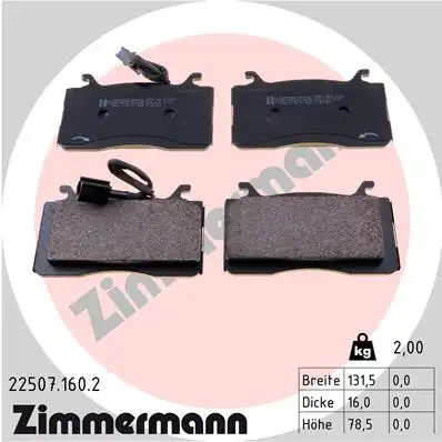 Тормозные колодки дисковые ZIMMERMANN 22507.160.2