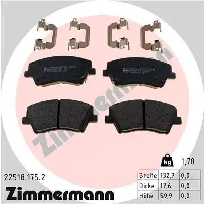 Тормозные колодки дисковые ZIMMERMANN 22518.175.2