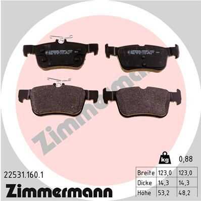 Колодки тормозные дисковые ZIMMERMANN 22531.160.1