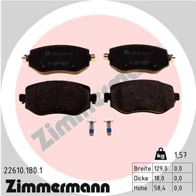 Комплект тормозных колодок дискового тормоза ZIMMERMANN 22610.180.1