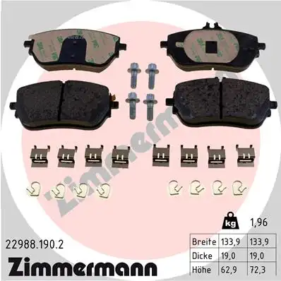 Тормозные колодки дисковые ZIMMERMANN 22988.190.2