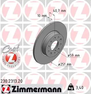 Тормозные диски ZIMMERMANN 230.2313.20