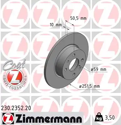 Тормозные диски ZIMMERMANN 230.2352.20
