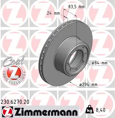 Тормозные диски ZIMMERMANN 230.6270.20
