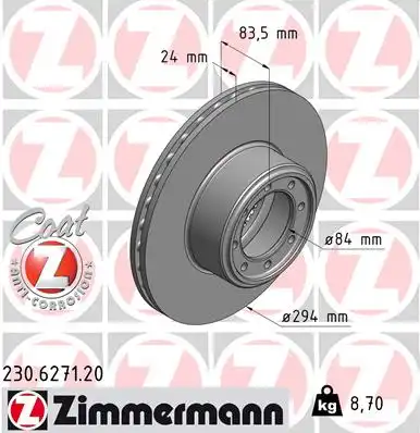 Тормозные диски ZIMMERMANN 230.6271.20