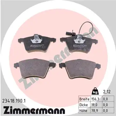 Тормозные колодки ZIMMERMANN 23418.190.1