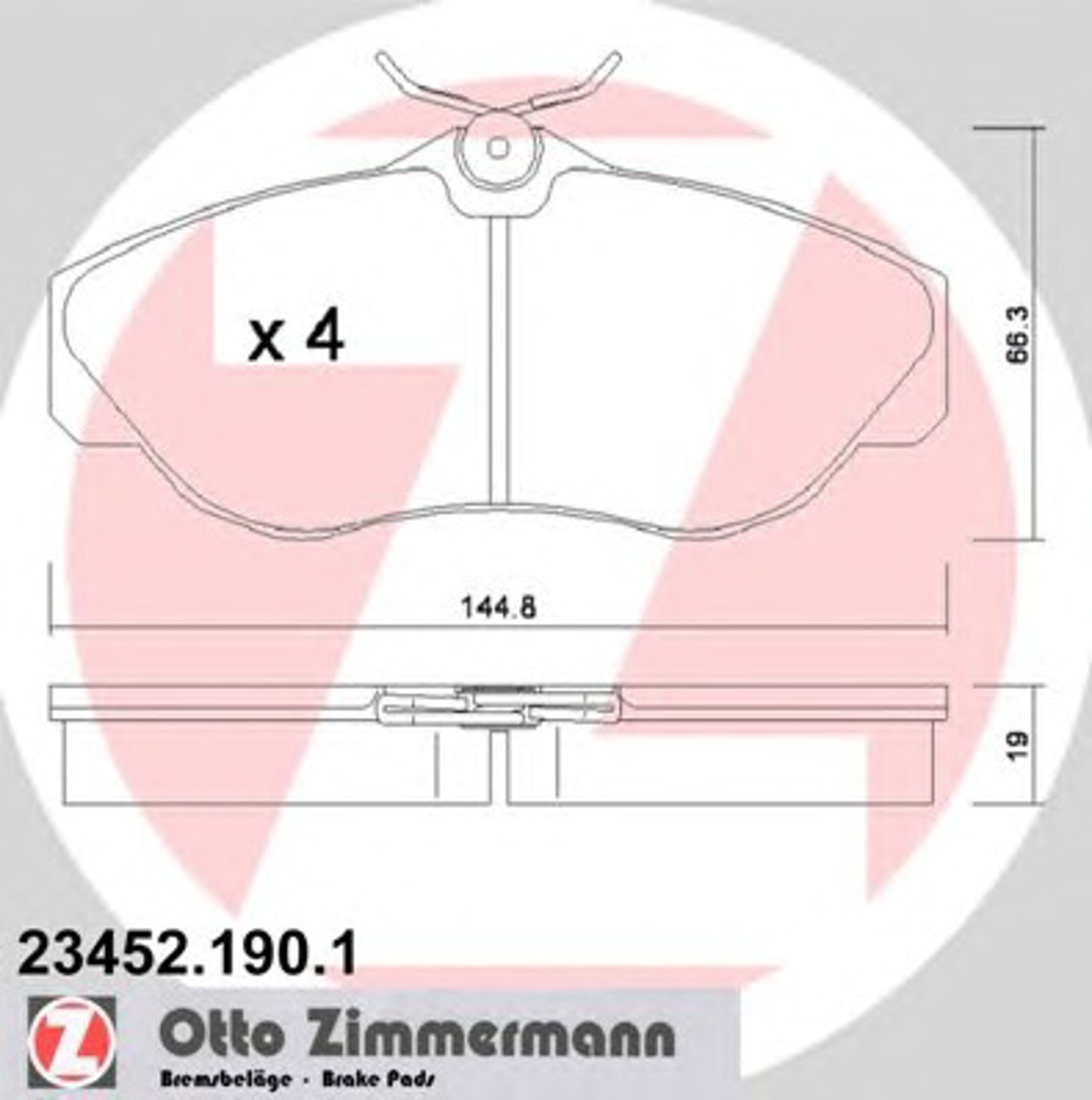 Колодки торм sbb land rover discovery 4.0/2.5td 98/range rover 94-02 ZIMMERMANN 23452.190.1